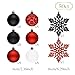 Valery Madelyn Christmas Tree Decorations Ornament Set, 50ct 2.36 Inches Red and Black Shatterproof Christmas Ball Ornaments Hanging Xmas Holiday Party Decor