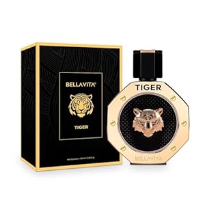 BellaVita Luxury TIGER Perfume for Men (3.38 Fl.oz) | Amber OUD, Patchouli, Bergamot, Lavender & Agarwood | Premium Lasting Men’s Fragrances | Eau de Parfum gift for Men | Woody & Smooth Mens Purfume