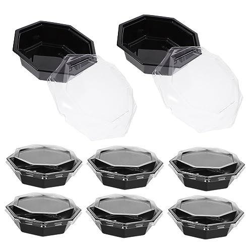 Alipis 10 Pack of Plastic Fruit Trays Lids Fresh Fruit Display Disposable Dessert Trays