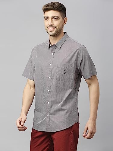 Image of Thomas Scott Mens | Half Sleeve Checkes | Printed | Slim Fit | 100% Cotton | Spread Collar | Shirts