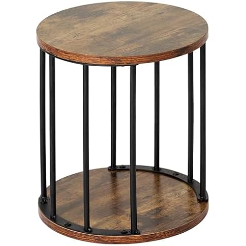 HDANI Small Round Wooden Step Stool for Kids Adults, 300lbs Load Capacity Garden Stool, Non-Slip Small Stool for Plant Stand, Kitchen, Bathroom and Bedroom,Brown Cover