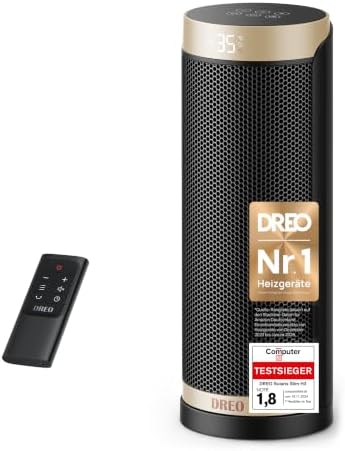 Dreo Heizlüfter Energiesparend, PTC Keramik Heizlüfte Leise, 70° Oszillierend Elektroheizung mit Fernbedienung, 12-Std-Timer, 3 Modus 3 Geschwindigkeit, Überhitzungs-Kippschutz, So