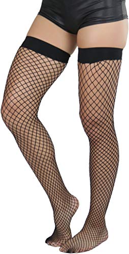 Image of ToBeInStyle Womens Versitile and Stylish Every-day Fishnet Thigh Highs
