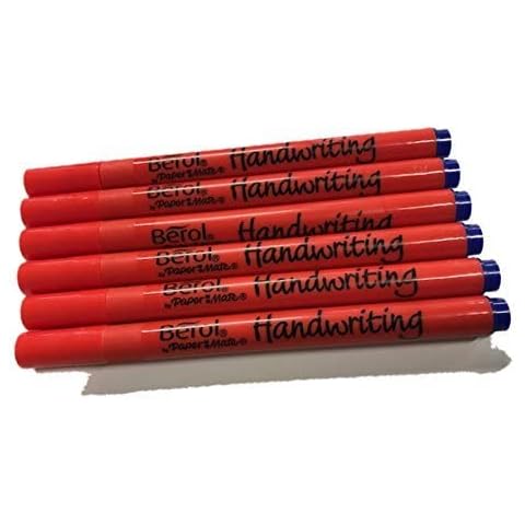 Berol Handwriting Pen Stick Dark Blue S0879260,Pack of 6 Cover