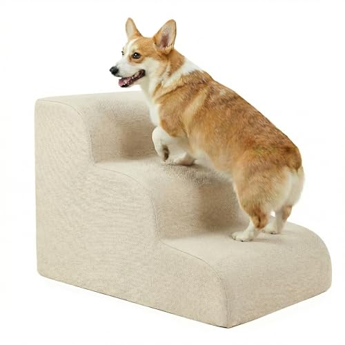 Rampe portable pour chien stable en mousse 3 marches extra large - 2