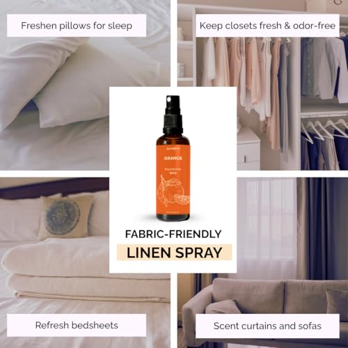 Image of Orange Air Freshener Spray for Room, Linen & Pillow 100ml by Aromafume