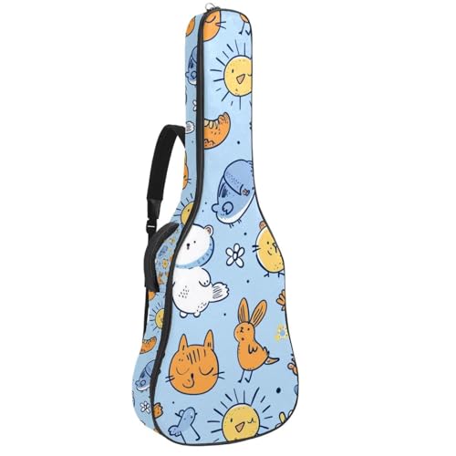Housse guitare acoustique 109 cm légère avec sangle sac à dos en tissu oxford à motifs d'été