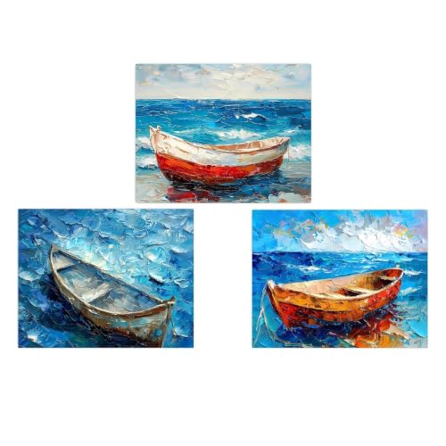 Cuadro mural de paisaje costero para decorar un salón nórdico moderno