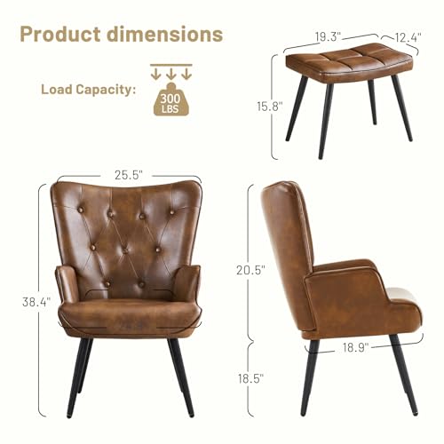 Sillón Plegable Marrón con Cuero Sintético miniatura 2