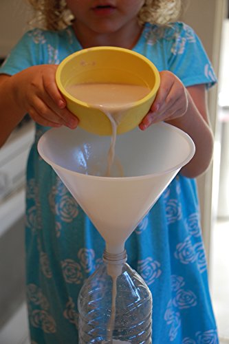RAM-PRO 4-Piece All Purpose Wide-Mouth White Plastic Funnel Set for Quick and Clean Transferring Liquids, Dry Goods, Between Pitchers, Bottles, Cans and Containers