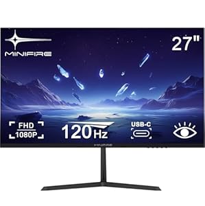 Minifire 27 Pouces Moniteur, Port USB Type-C, 120Hz, Eye-Care pour Business et Bureau, Cadre ultrafin, FHD 1080P Moniteur Informatique Écran PC, FlickerFree, Mode Lowblue, Port HDMI (MF27X3AL)