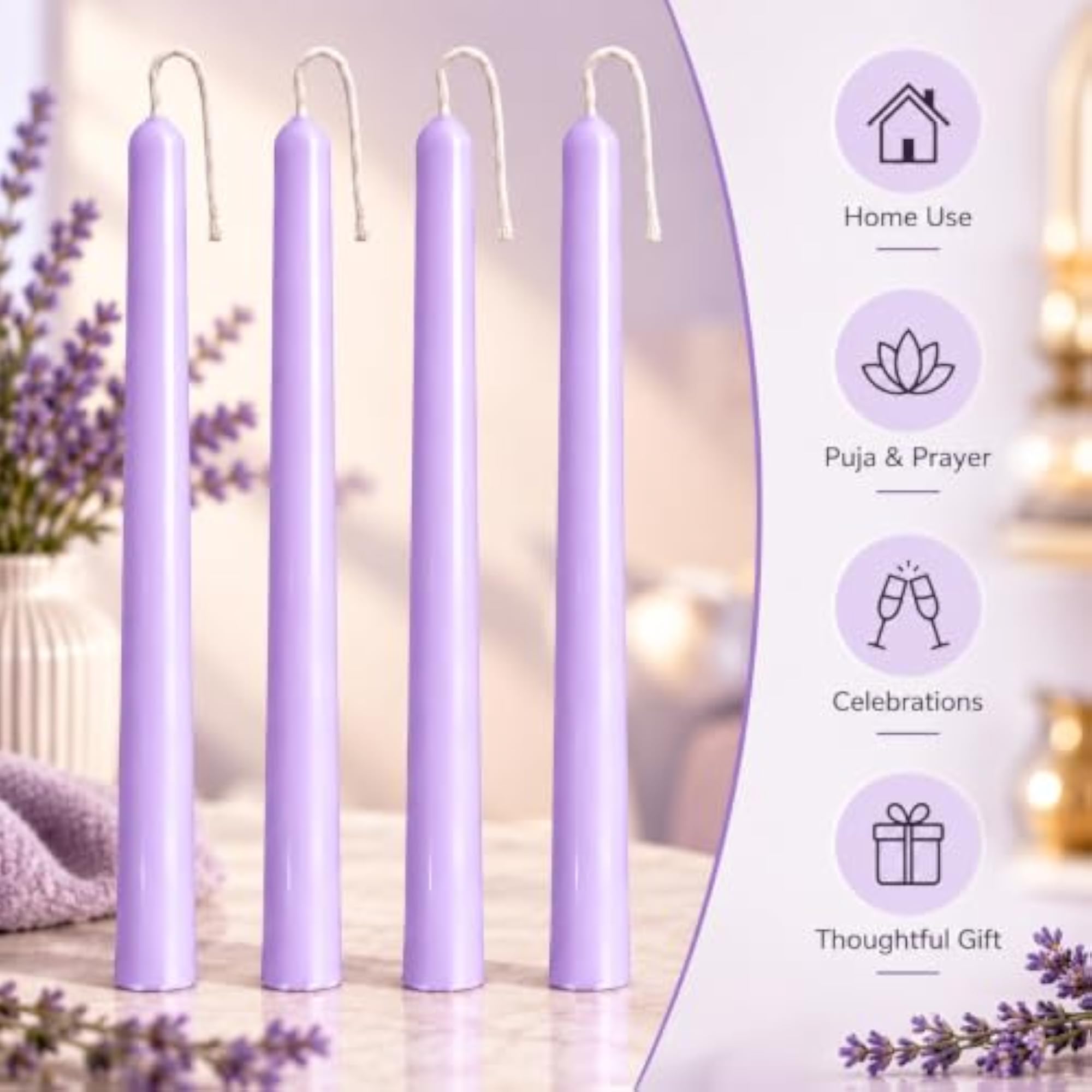 Classic Long Dinner Taper Candles for Home Décor