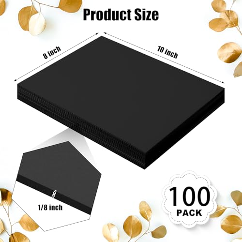 Image of Frienda 100 Pack Foam Board 8 X 10 Inch Black for School Art Projects | Rigid Foam Core Double Sided Surface, Lightweight for School Projects Crafts Presentations Office Displays Wedding Artwork