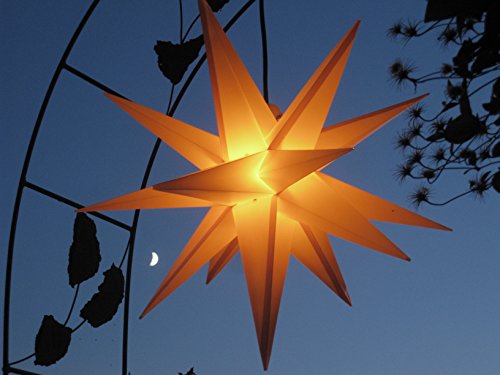 Preisvergleich Produktbild Außenstern gelb - beleuchteter Stern 55-60 cm Adventsstern Weihnachtsstern Leuchtstern Faltstern wetterfest