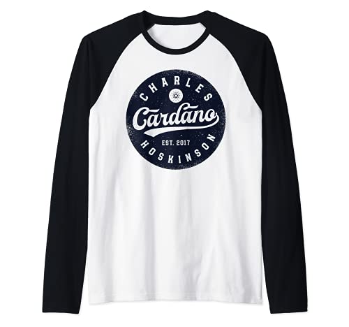 Cardano ADA Cryptocurrency Crypto Currency Blockchain Logo Raglan Baseball Tee, Black