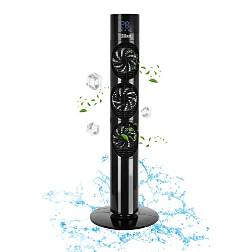 Zilan, 39'' ventilateur tour avec télécommande, écran LED, 3x ventillateur, ventilateurs rotatifs...
