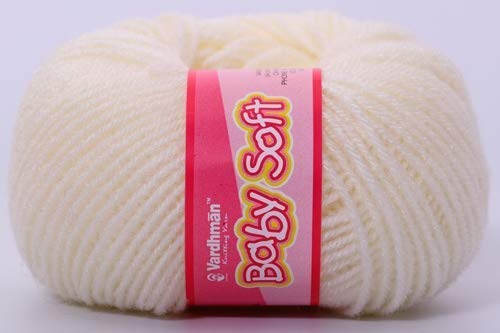 Image of Vardhman BabySoft Knitting Yarn | 100% Acrylic Wool | 4 Ply | Thin Knitting & Crocheting Hook Thread & Lightweight | Special Baby Wool | 150 Grams (6 Balls of 25g) | Machine Washable | Ideal for Blankets, Hats, Booties Ultra-Soft for Baby Sweaters, Blankets, Caps, Socks, Soft toys, Art & craft | Available in multicolors - (BBL011 - Pearl Cream)