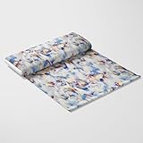 Linen Viscose Printed Fabric - 55 Inches (142cm) Wide - Soft Linen Viscose Blend, Floral Design - Ideal for Dressmaking, Quilting, Crafts by Design Discount Fabric LTD (LVP005-1 Metre)