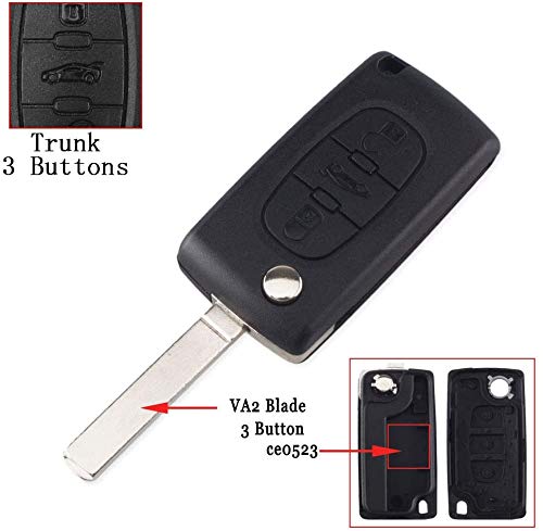 Sleutelbehuizing voor Peugeot met krasvrij lemmet en elektronica - Afbeelding 7