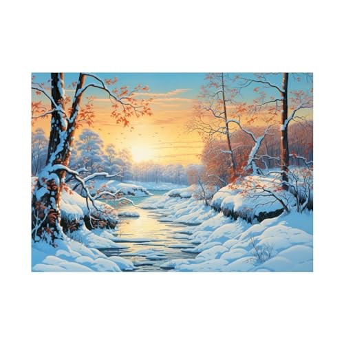 Art de neige moderne FJASKER Toile non tissée 40x60cm pour habiller un mur vide de salon