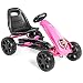 GOPLUS Go Kart per Bambini, Giocattolo in Ferro Cavalcabile con Frizione e Freno, Sedile Regolabile e Comodo, Portata 30 kg, con Ruote Antiscivolo in Gomma, 107,5x58,5x61,5 cm (Rosa)