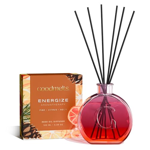 Image of Reed Diffuser Set | Energies Aromatherapy - Pine, Citrus & Aqua | 100 ml with 6 Fiber Reed Sticks | Long-Lasting Home Fragrance (Up to 60 Days) | Air Freshener for Room, Bedroom & Bathroom
