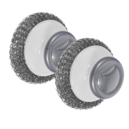 LAPYAPPE 2 Piezas De Estropajo De Metal con Mango Cepillo para Fregar Platos De Cocina Estropajos para Lavar Platos Cepillo para Platos Cepillo De Limpieza Profunda para Cocina