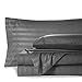 Mocassi Queen Stripe Sheet Set - Luxury Hotel 1800 Thread Count Bedding Sheets & Pillowcases - Ultra Soft Breathable & Cooling Bed Sheets - Wrinkle Resistant - 6 Piece Set - Queen, Gray