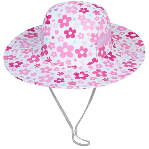 Image of Kids Sun Hat for Toddler Girls Unicorn Bucket Hats UV Protection Summer Hat for Kids Wide Brim Fishing Hat 2-8 Years