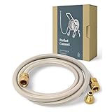 Livlig53 LIVLIG Anschlussgarnitur Gartenschlauch, Anschlussschlauch Schlauchwagen, Gartenschlauch 1/2 Zoll mit Schlauchanschluss 1/2 Zoll aus Messing, Gartenschlauch 2 Meter, Greige