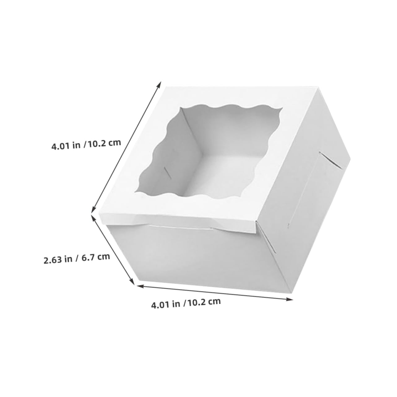 Zerodeko 50pcs Treat Boxes with Window for Cupcakes Muffins and Desserts Sturdy Easy to Transport Packaging for Charcuterie Events and Holiday Celebrations