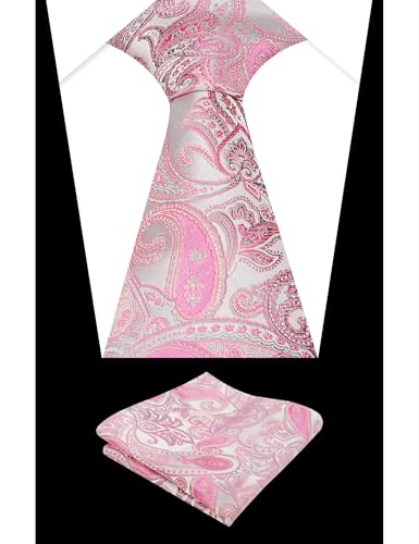 Image of Alizeal Mens 3.15'' Vintage Paisley Tie Pocket Square Set | Elegant Perfect for Banquet Wedding and Party