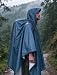 ANYOO Wasserdichter Regenponcho Leicht Wiederverwendbar Unisex Vielseitig