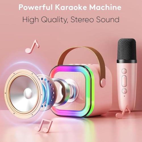 Image of Wireless Karaoke Microphone with Speaker, Portable Bluetooth Karaoke Machine for Kids, Mini Karaoke Machine, Rechargeable Mini Singing Speaker with LED Lights, Mic & Speaker Set |