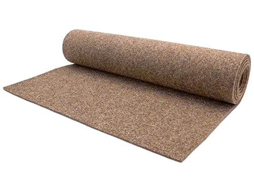 Nadelfilz Meterware MERLIN - Beige, 2,00m x 1,00m, Robuster, Trittschalldämmender Teppich...