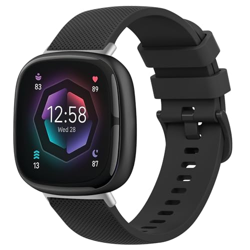 Tobfit Strap for Fitbit Versa 3 / Versa 4 Straps/Fitbit Sense/Sense 2 Strap for Women Men, Soft Silicone Replacement Straps Wristband Watchband-image-8