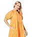 English Factory Women's Short Puff Sleeve Midi Dress with Pockets Orange Large