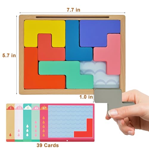 8 Wooden Tiles Matching Dementia Activities for Seniors, Easy Memory Games for Alzheimers Patients, Cognitive Craft Gifts for Elderly Women, Large Puzzle Pattern Blocks Matching Board Gadgets - Image 4