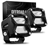 NOVSIGHT 3 Inch LED Pod Lights - 80W 10800LM LED Off Road Lights LED Pods Light Flood Light - IP68 Waterproof LED Cube Lights Work Lights for Truck Jeep Boat Motorcycle SUV ATV UTV, 2 Pcs