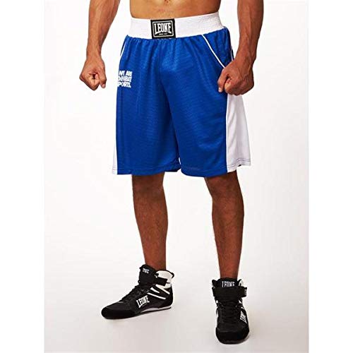 LEONE 1947 AB729 Pantalones Cortos de Boxeo, Unisex – Adulto, Azul, S