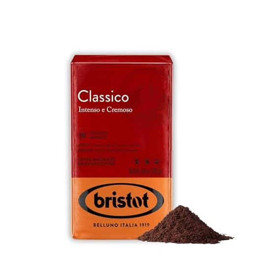 Bristot Classico Breakfast Italian Ground Espresso | Intense and Creamy | Medium Roast | 8.8oz/250g