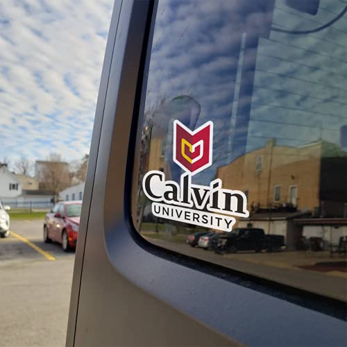 Image of Calvin University College Official Academic Logo Weatherproof Vinyl Sticker Car Decal from Nudge Printing