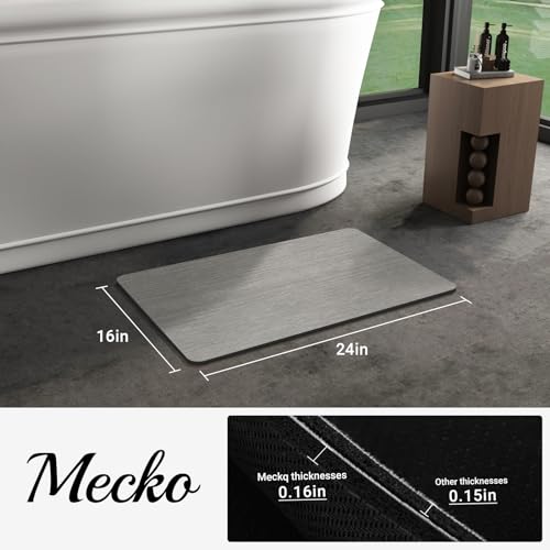 Mecko Bath Mat Rug, Rubber Non-Slip Quick Dry Absorbent Thin Bathroom Rugs Fit Under Door Bathroom Floor Mats-Shower Rug For In Front Of Bathtub thumb #1