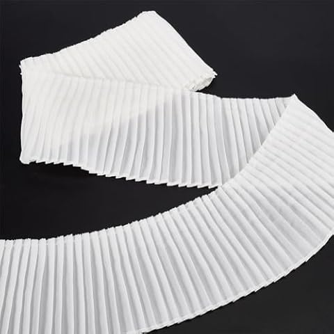 FINGERINSPIRE White Pleated Lace Edge Trim Cover