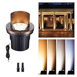 Varmtalys Landscape Well Lights, IP67 Waterproof LED Low Voltage In-Ground Lights Outdoor, 12V Anti-Glare Landscape Uplighting for Trees & Walls, Color Temp Random: 3000K or Upgraded 5CCT(1800–5000K)