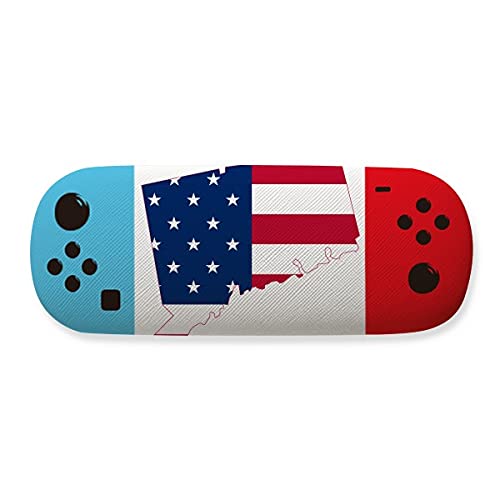 Étui à lunettes carte des États-Unis Connectic, cadeau motif drapeau