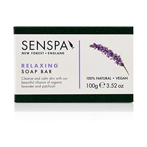 SenSpa Relaxing Lavender Soap Bar, Vegan Hand and Body Soap, 100g Cover