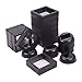 PandaHall Elite Display Stand - Set mit 12 3D-Displayrahmen mit schwimmendem Rahmen und Transprent-Membran für Ring, Anhänger, Armband-Schmuck-Display, Raute, Schwarz, 6,9x6,9x5,4 cm
