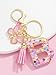 Butterfly Letter Keychain Tassel Design Vibrant Durable Lightweight Gift, Women Girl Initial Fashion Cute (Pink,K)