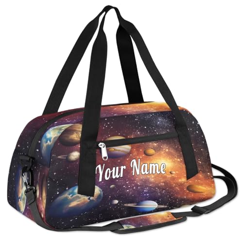 Personalized Kids Duffel Bag Galaxy Palnet Solar System,Custom Sport Gym Bag for Boys Girls,WWeekender Overnight Bags Travel Duffel Bag,Customized Kids Gift3